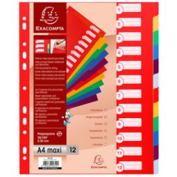 Dividers PP A4+ 0.3mm 6 Part - Assorted colours