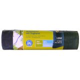 Sac poubelle à liens coulissants, bleu/noir, 120 l