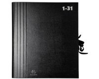 Fächermappe mit hoher Kapazität, Ordnung nach Zahlen, 31 Fächer, schwarz - Schwarz