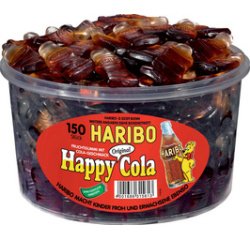 Bonbons HARIBO gélifiés aux fruits HAPPY COLA - Boîte de 150