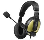 Casque audio High Quality, avec coussinet, noir/or
