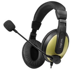 Casque audio High Quality, avec coussinet, noir/or