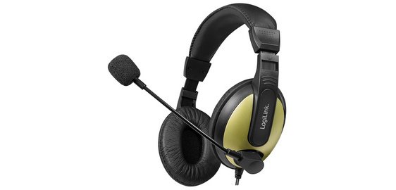 Casque audio High Quality, avec coussinet, noir/or