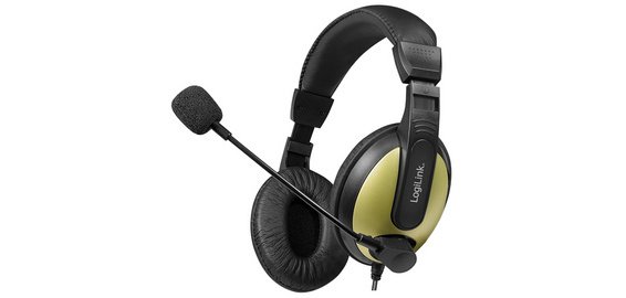 Casque audio High Quality, avec coussinet, noir/or