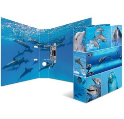 Classeur à levier à motifs 'Animals', A4, dauphins