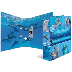 Classeur à levier à motifs 'Animals', A4, dauphins