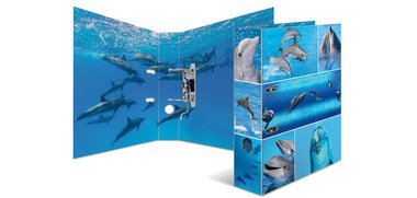 Classeur à levier à motifs 'Animals', A4, dauphins