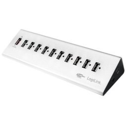 Hub USB 2.0 avec bloc d'alimentation, 10 ports + 1