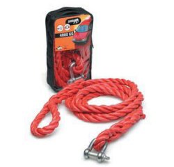 Corde de remorquage Jumbo, 4.000 kg, avec manille, rouge