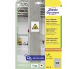 Etiquette papier, ultra-adhésif, blanc