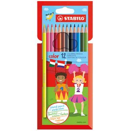 Kleurenpotlood zeshoekig - etui van 30 stuks
