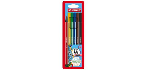 Feutre Pen 68, étui en plastique de 6