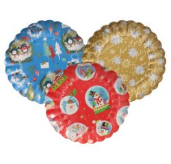 Ronde borden advent diameter 230 mm gekleurd
