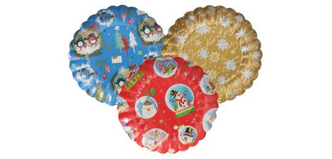 Round Advent plate, diameter: 230 mm, colored