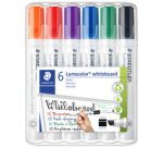 Marqueur effaçable rechargeable Staedtler Lumocolor 351B pointe biseautée 2 à 5 mm couleurs assorties - Pochette de 6