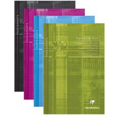 Agenda de bord enseignant 6 colonnes modèle allégé (19 semaines) piqué A4 72 pages Couleur aléatoire - Assortis