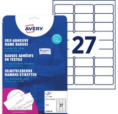 Etiquette pour badge, 80 x 50 mm, blanc