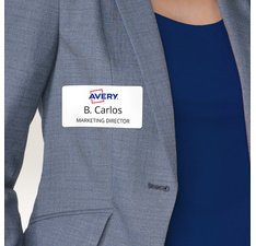 Etiquette pour badge, 65 mm, rond, blanc