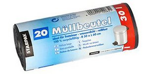 LDPE-Müllsack, 30 Liter, grau