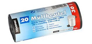 Sac poubelle LDPE, 30 litres, gris