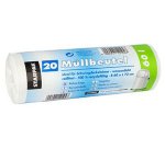 Sac poubelle LDPE, 18 litres, blanc