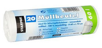 Sac poubelle LDPE, 60 litres, blanc