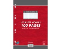 CONQUERANT SEPT Feuillets mobiles 210 x 297 mm, quadrillé