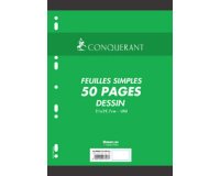 CONQUERANT SEPT Feuillets mobiles de dessin 210 x 297 mm