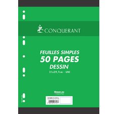 CONQUERANT SEPT Feuillets mobiles de dessin 210 x 297 mm