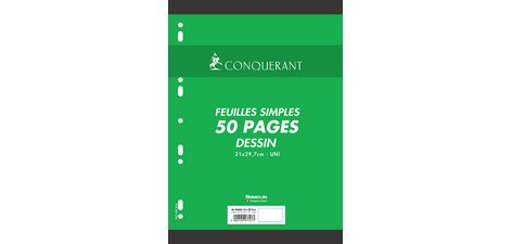 CONQUERANT SEPT Feuillets mobiles de dessin 210 x 297 mm