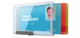 Badgehouder PUSHBOX TRIO, transparant