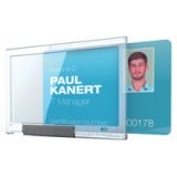 Porte-badge PUSHBOX TRIO, transparent