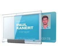 Porte-badge PUSHBOX TRIO, transparent