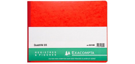 Register 25x32cm - geruit 5x5 - genummerd - 80 blad - Geassorteerd