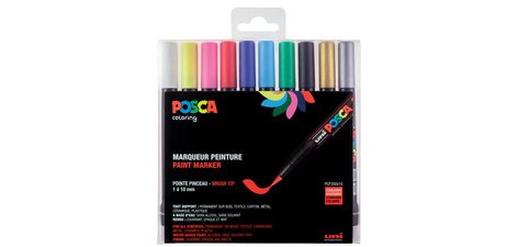 Marqueur à pigment PCF-350, étui de 10, assorti