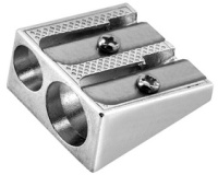 Potloodslijper dubbel in metaal 'TAILL' DUO' schuin