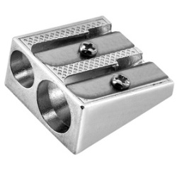 Potloodslijper dubbel in metaal 'TAILL' DUO' schuin