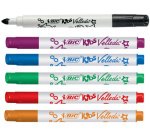 Marqueur effaçable Bic Kids Velleda Mini pointe ogive 1,2 mm - Pochette de 6 couleurs assorties