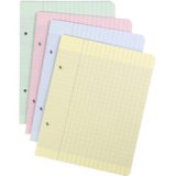 Feuillets mobiles couleur sous étui 17x22 cm 200 pages perforés grands carreaux papier Couleur aléatoire 50 pages bleues, 50 pages rose, 50 pages vertes, 50 pages jaunes - Assortis