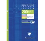 Feuillets mobiles de couleur sous étui A4 200 pages perforées petits carreaux - Assortis