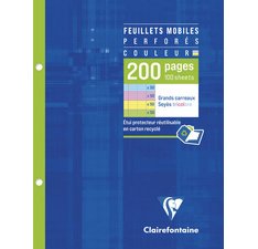 "clairefontaine single coloured sheets, a4, 5x5 ruling, 100 pages, assorted colours" - assortment