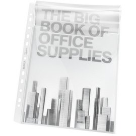 Pochette perforée Maxi avec rabat, A4, PP, transparent