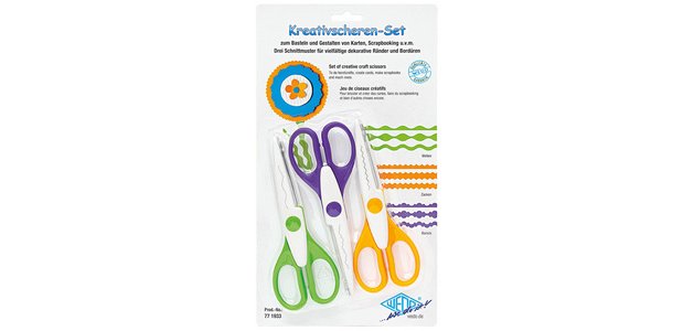 Set de ciseaux cranteurs, set de 3, assorti