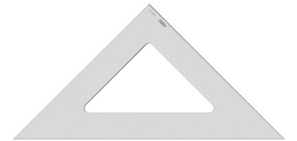 Equerre en plexi usiné, hypoténuse: 495 mm