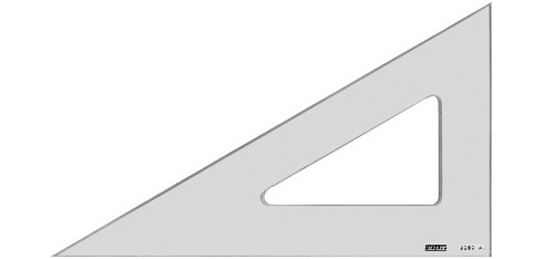 Equerre en plexi usiné, hypoténuse: 577 mm