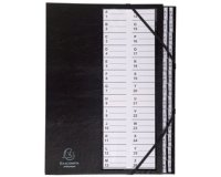 Sorteermap Ordonator® met alfabetische plastic ruiters - A tot Z - Zwart