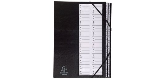 Trieur rigide Exacompta Ordonator alphabétique 26 divisions noir