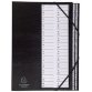 Multipart file Ordonator with elastic strapes 26 alphabetical tabs from A to Z - A4 - Black