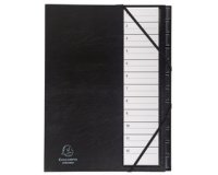Sorteermap Ordonator® met genummerde plastic ruiters - 1 tot 12 - Zwart
