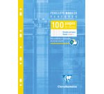 Feuillets mobiles sous étui A4 200 pages perforées petits carreaux + marge